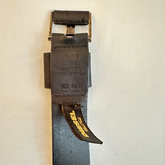 Diesel Men’s Black Gold Belt Size 32 - Picture 5 of 9